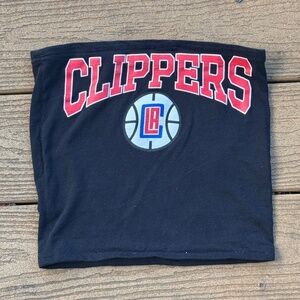 Los Angeles Clippers Black Vintage Reworked Tube Top NBA Fan Gear Small